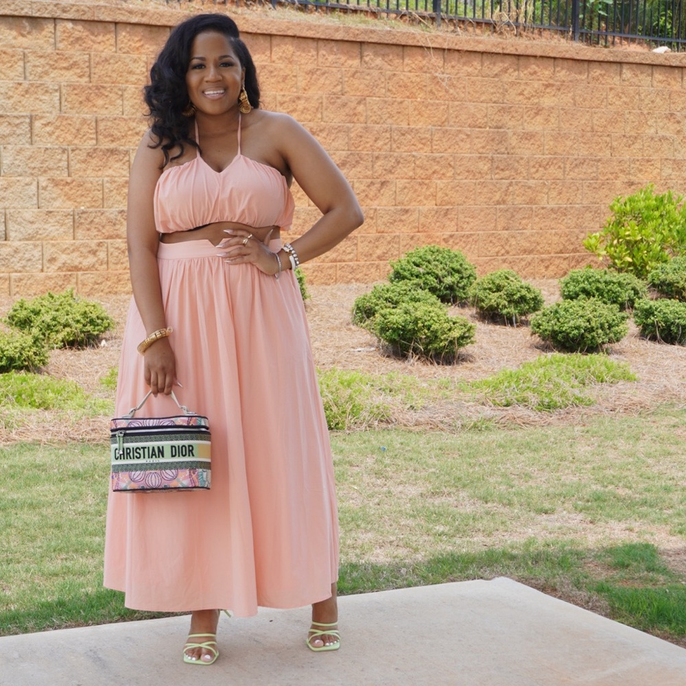 Dior Pink Pleated Strapless Sundress